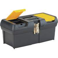2000 Series Tool Box with Tray, 16" W x 7-1/10" D x 8-1/10" H, Black/Yellow Duraquip Inc