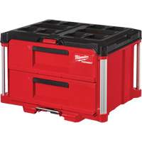 Boîte à outils avec 2 tiroirs Packout<sup>MC</sup>, 14-1/3" la x 16-1/3" p x 22-1/5" h, Noir/Rouge TER110 | Duraquip Inc