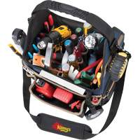 Porte-outils &eacute;lectrique/CHVAC &agrave; base moul&eacute;e, Polyester balistique, 20 pochettes, Noir/Bleu Duraquip Inc