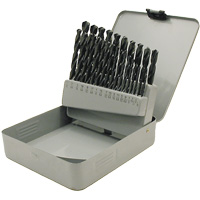 JET-KUT&reg; Black Oxide Drill Bit Set, 29 Pieces, High Speed Steel Duraquip Inc