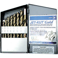 GF21R Jet-Kut&reg; Gold Super Premium Drill Bit Set, 21 Pieces, Steel Duraquip Inc