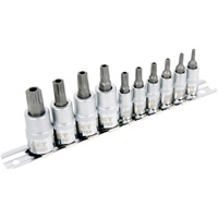 SS1438-10TB 10-Piece 1/4" & 3/8" Drive Tamperproof TORX&reg; Bit Socket Set Duraquip Inc