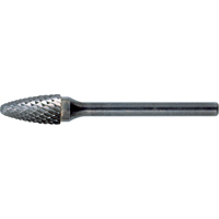 Solid Carbide Burrs - Tree Shape with Ball Nose, SF-1, 1/4" Dia., 5/8" Depth of Cut Duraquip Inc