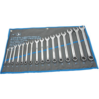 Fully Polished Long Pattern Combination Wrench Set, Combination, 16 Pieces, Metric Duraquip Inc