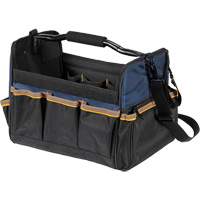 Open Top 14" Soft Side Tool Boxes, Polyester, 21 Pockets, Beige Duraquip Inc