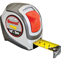High Visibility Orange Tape Measure, 1" x 16'/5 m, 1/16" Graduations Duraquip Inc