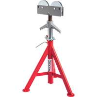 Roller Head Low Pipe Stand #RJ-98, 59-104 cm Height Adjustment, 12" Max. Pipe Capacity, 1000 lbs. Max. Weight Capacity Duraquip Inc