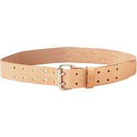 Ceinture &agrave; double ardillon, Cuir, Beige Duraquip Inc