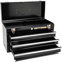 Boîte &agrave; outils portative, 20" la, 3 tiroirs, Noir Duraquip Inc