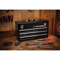 Boîte &agrave; outils portative, 20" la, 3 tiroirs, Noir Duraquip Inc