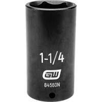 SAE Socket, Impact, 1-1/4", 1/2" Drive, 6 Points, Deep Duraquip Inc