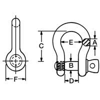 Anchor Shackle, 1/4", Screw Pin, Hot Dip Galvanized TTB835 | Duraquip Inc