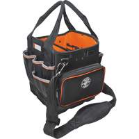 Tradesman Pro Tool Tote, Ballistic Nylon, 40 Pockets, Black/Orange Duraquip Inc