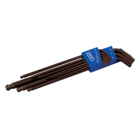 Jeu de cl&eacute;s hexagonales &agrave; rotule sph&eacute;rique avec tige tr&egrave;s longue, 9 mcx, M&eacute;trique Duraquip Inc