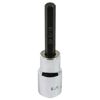 Bit Socket, Hex, 5/16" x 3-1/4" L, 1/2" Square Drive Drive Duraquip Inc