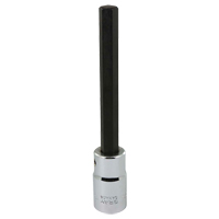 Extra Long Bit Socket, Hex, 10 mm x 128 mm L, 1/2" Square Drive Drive Duraquip Inc