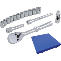 Socket & Attachment Set, 15 Pcs, 3/8" Drive Size Duraquip Inc