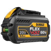 FlexVolt Battery, Lithium-Ion, 60 V, 6 A Duraquip Inc