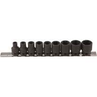 Jeu de douilles &agrave; paroi mince, 9 Mcx, Chocs, Prise de 3/8" Duraquip Inc