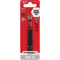 Shockwave Impact Duty Screwdriver Bit, Torx, T-25 Tip, 1/4" Drive Size, 3-1/2" Length Duraquip Inc