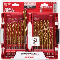 Jeu de forets Shockwave Red Helix, 29 morceaux, Titane Duraquip Inc