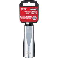 Metric Socket with Four Flat Sides, 20 mm, 1/2" Drive, 6 Points, Deep Duraquip Inc