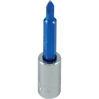 Douille tournevis &agrave; embout bleu, Phillips, #1, Prise 1/4" Duraquip Inc