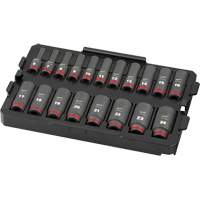 Jeu de douilles profondes 3/8" Shockwave Impact Duty Packout, 19 Mcx, Chocs, Prise de 3/8", Profond Duraquip Inc