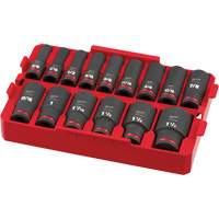 Jeu de douilles SAE Shockwave Impact Duty Packout, 15 Mcx, Chocs, Prise de 1/2", Profond Duraquip Inc
