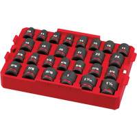 Jeu de douilles profondes 3/8" Shockwave Impact Duty Packout, 27 Mcx, Chocs, Prise de 1/2" Duraquip Inc
