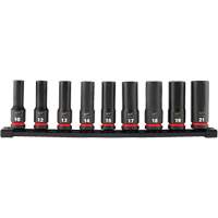 Jeu de douilles m&eacute;triques &agrave; 6 pans Shockwave Impact Duty, 9 Mcx, Chocs, Prise de 1/2", Profond Duraquip Inc