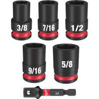 Jeu de douilles SAE &agrave; 6 pans Shockwave Impact Duty, 6 Mcx, Chocs, Prise de 3/8" Duraquip Inc