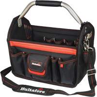 Porte-outils de 14" &agrave; dessus ouvert, Polyester balistique, Noir/Rouge Duraquip Inc
