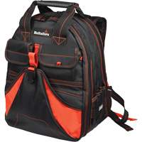 Deluxe Tool Backpack, Black/Red, Ballistic/Polyester Duraquip Inc