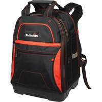 Molded Base Bottom Tool Backpack, Black/Red, Ballistic/Polyester Duraquip Inc