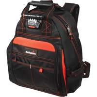 Lighted Tool Backpack, Black/Red, Ballistic/Polyester Duraquip Inc