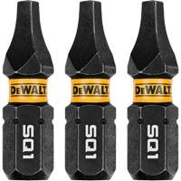 3-Piece FLEXTORQ&reg; Impact Screwdriving Bits, Square, #1, 1/4" Drive Duraquip Inc