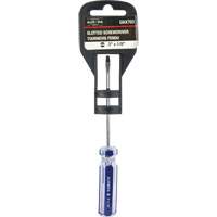 Tournevis &agrave; fente bleu transparent avec bandes , Tige de 1/8", Ronde, Prise en Plastique Duraquip Inc