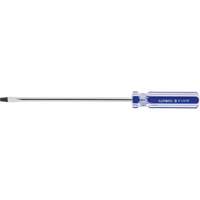 Tournevis &agrave; fente bleu transparent avec bandes, Tige de 3/16", Ronde, Prise en Plastique Duraquip Inc