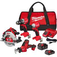 4-Tool Combo Kit, Lithium-Ion, 18 V Duraquip Inc