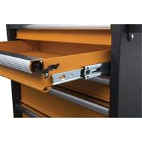 Armoire roulante pour outils s&eacute;rie GSX, 6 tiroirs, 36" la x 18-1/5" p x 37-2/5" h, Noir/Orange Duraquip Inc