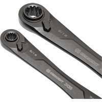 X6 4-in-1 Black Oxide Spline Ratcheting SAE Wrench Set, 2 Pieces, Imperial Duraquip Inc
