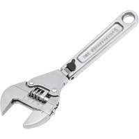 Adjustable Ratcheting Flex Wrench, 8" L, 2-27/50" Max Width, Chrome/Polished Duraquip Inc