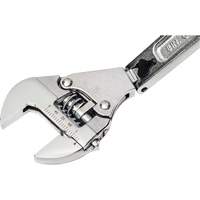 Adjustable Ratcheting Flex Wrench, 8" L, 2-27/50" Max Width, Chrome/Polished Duraquip Inc