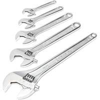 Chrome Wrench Set, Adjustable, 5 Pieces, Imperial and Metric Duraquip Inc