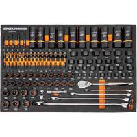 Jeu d'outils de m&eacute;canicien dans des plateaux modulaires en mousse avec conteneur de rangement, 247 morceaux Duraquip Inc