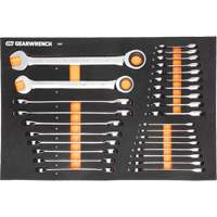 Jeu d'outils m&eacute;triques pour m&eacute;canicien MEGAMOD dans des plateaux en mousse modulaire avec armoire roulante &agrave; outils, 358 morcea Duraquip Inc