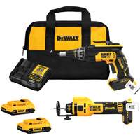 XR&reg; Brushless Drywall Screwgun & Cut-Out Tool Combo Kit, Lithium-Ion, 20 V Duraquip Inc