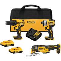 Brushless Cordless 3-Tool Combo Kit, Lithium-Ion, 20 V Duraquip Inc