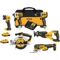 XR&reg; Cordless Brushless 6-Tool Combo Kit , Lithium-Ion, 20 V Duraquip Inc
